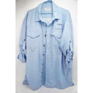 GC Jawbone Tackle Co Men's Light Blue Vented Long Sleeve Fishing‎ Shirt XL